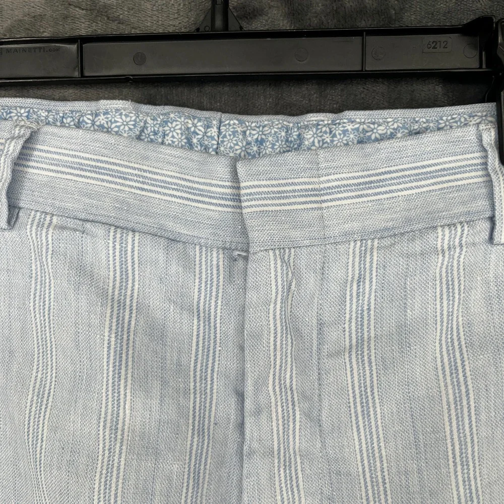 Murano Baird McNutt Linen Pants Mens 38x30 (Fits 36x29) Blue Striped Chino EUC